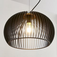 Lámpara colgante Jusra de metal negro, 1 luz.