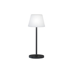 LED-akkupöytälamppu Flus, musta/valkoinen