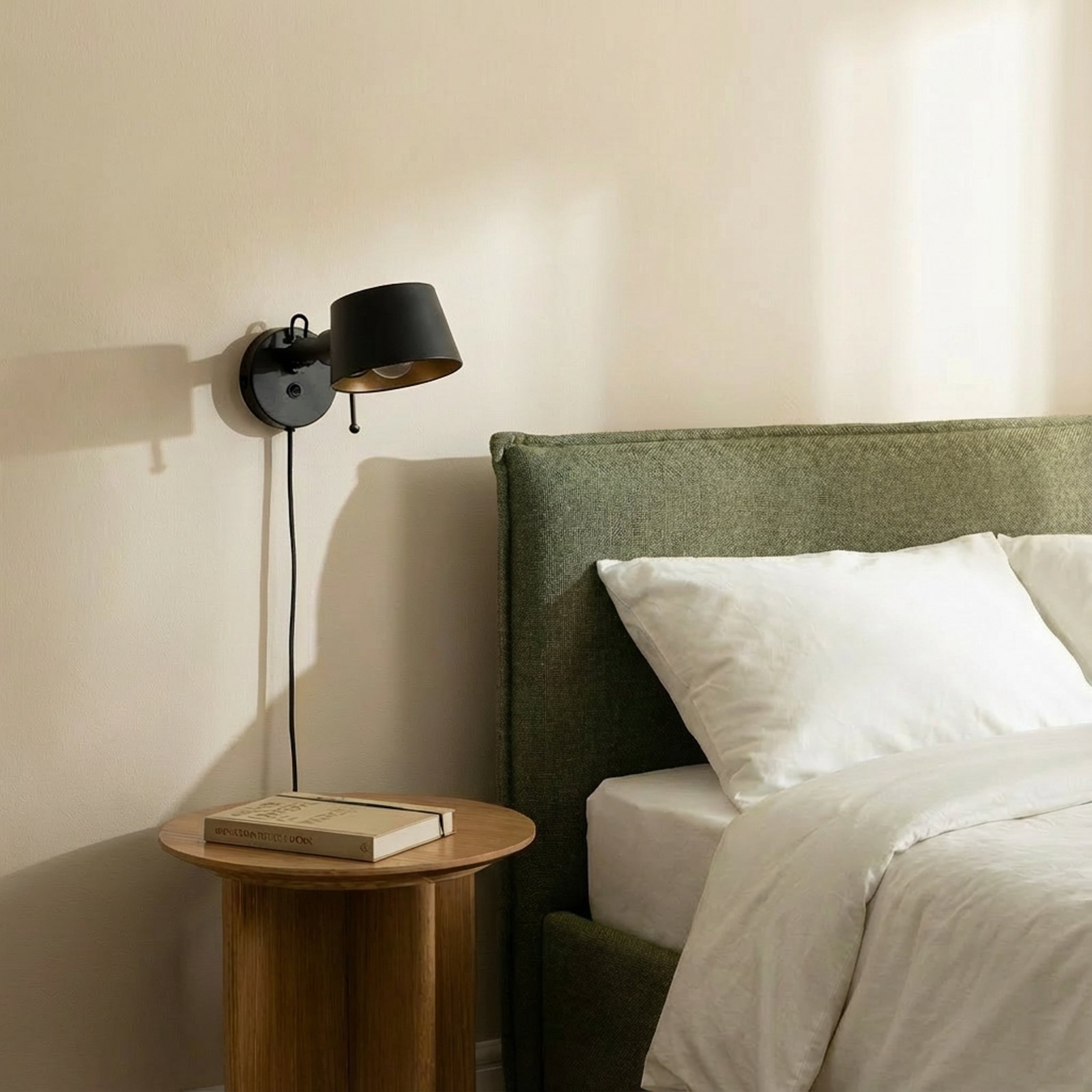 Silka fali lámpa, 14 cm, fekete, rugalmas, dugasz - Lucande