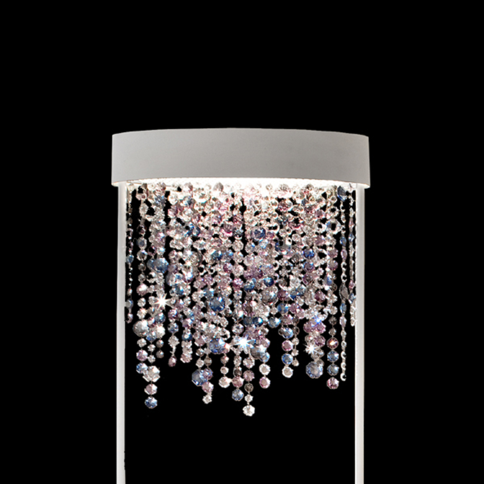 Lampa stojąca Ola STL2 białe/kolorowe kryształy