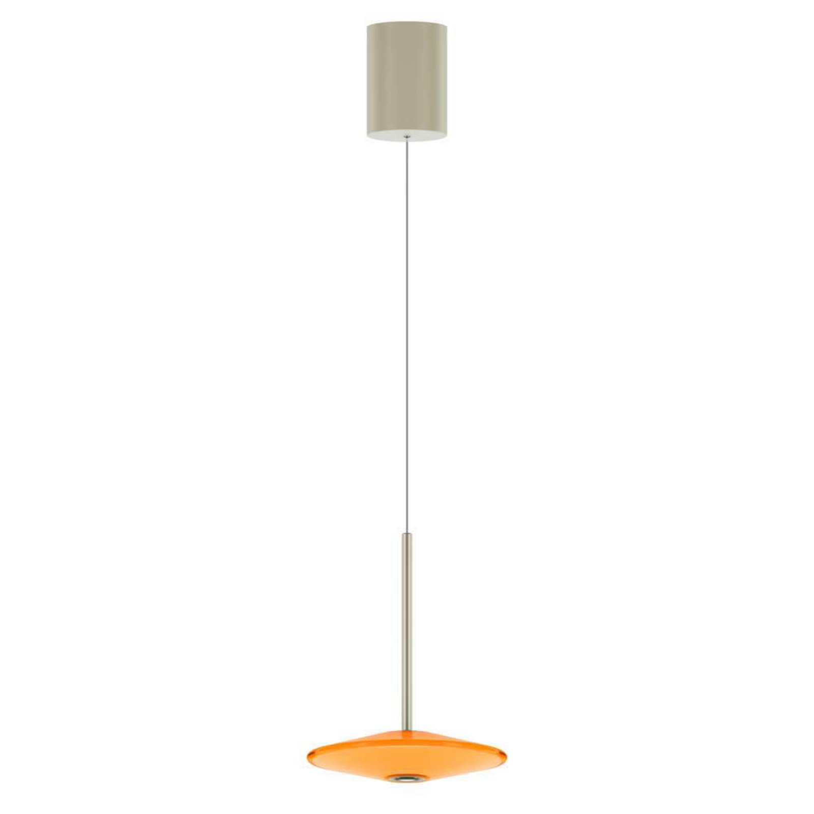 LOOM DESIGN Lampada LED a sospensione Solene, arancione, vetro, Ø 20 cm