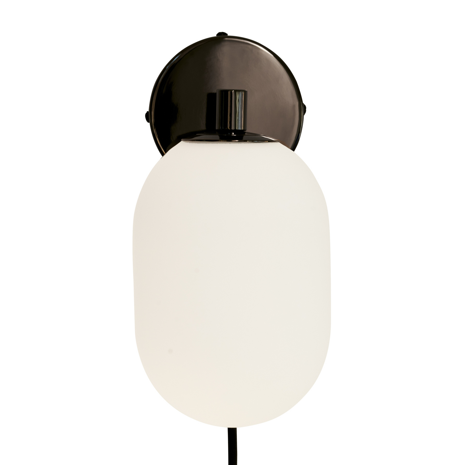 Noor Wandlampe, opal/schwarz, Glas, 18cm Breit - Watt & Veke