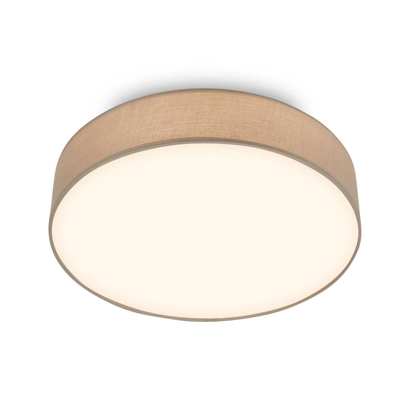 LED-Deckenleuchte Duck, taupe, Ø 38 cm, Textil, 3000K