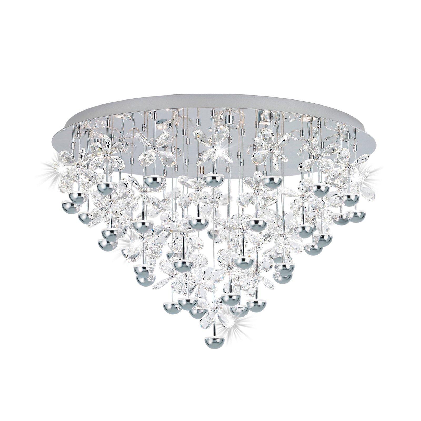 EGLO Stars Of Light LED ceiling lamp Pianopoli chrome Ø 78cm