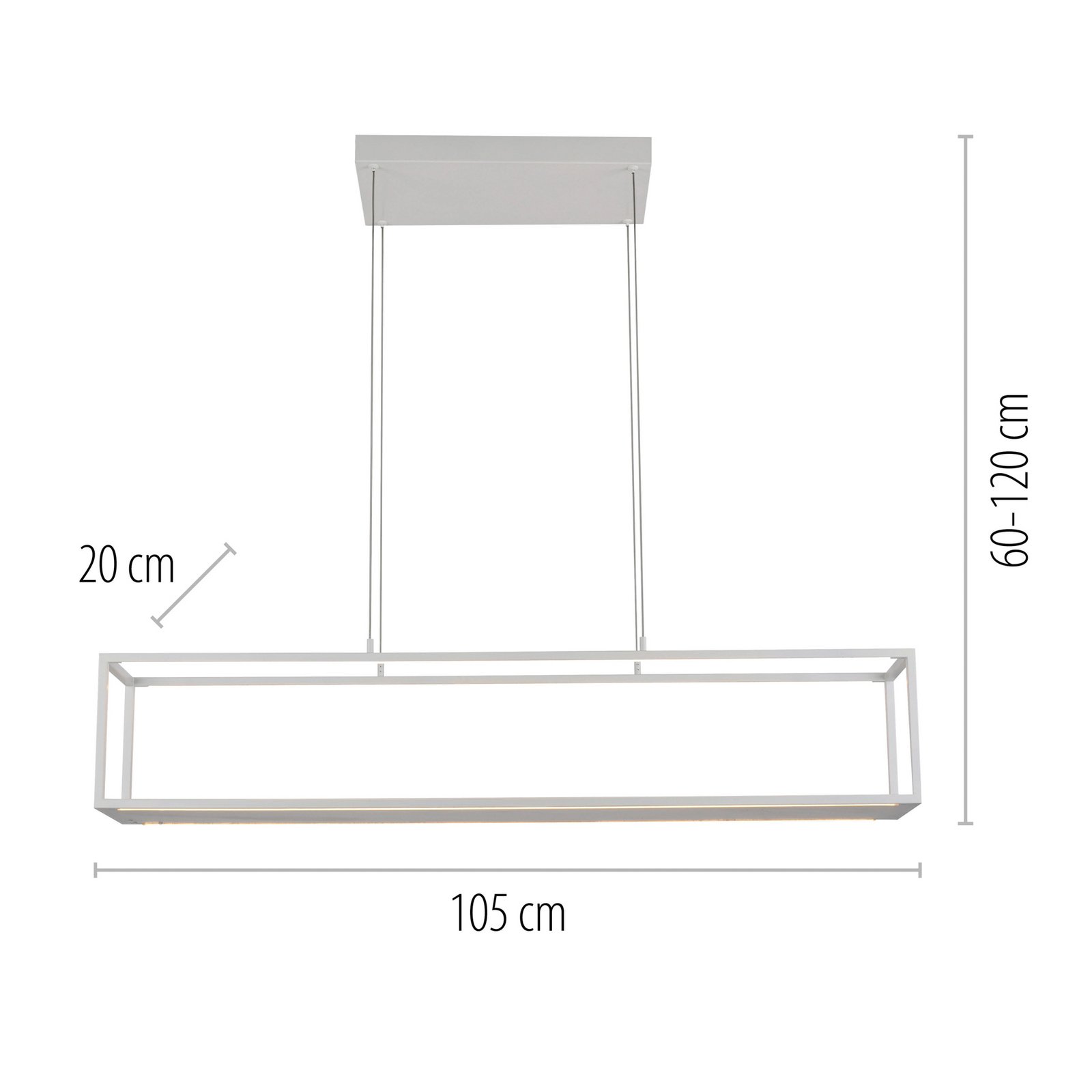 Lámpara colgante LED Contura de Paul Neuhaus, blanca, 105 cm