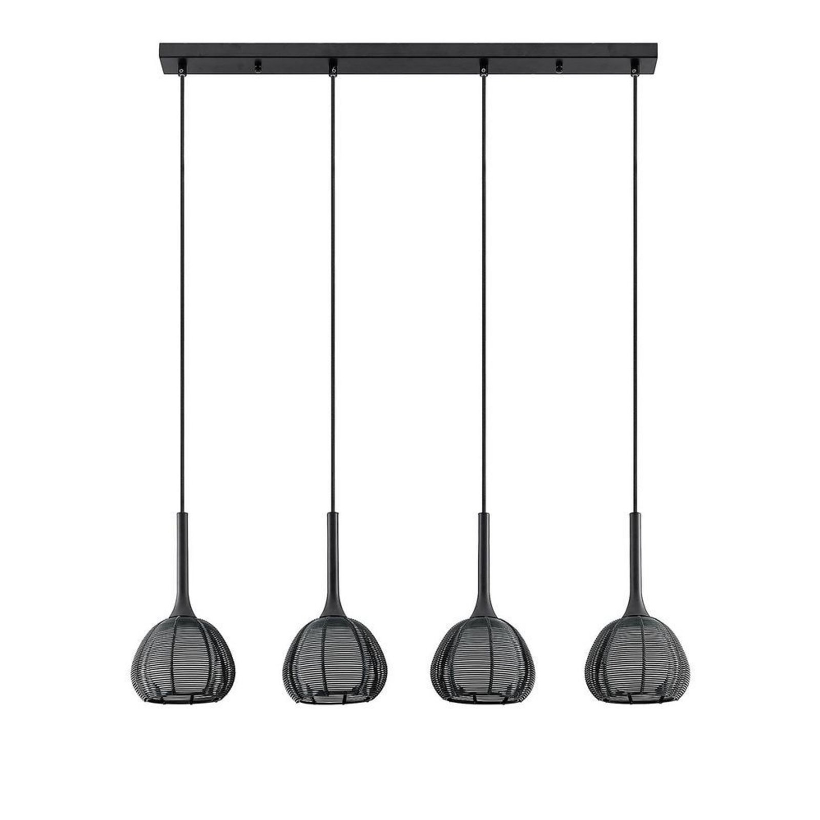 Tetira 4 Long Lustră Pendul Black - Lucande