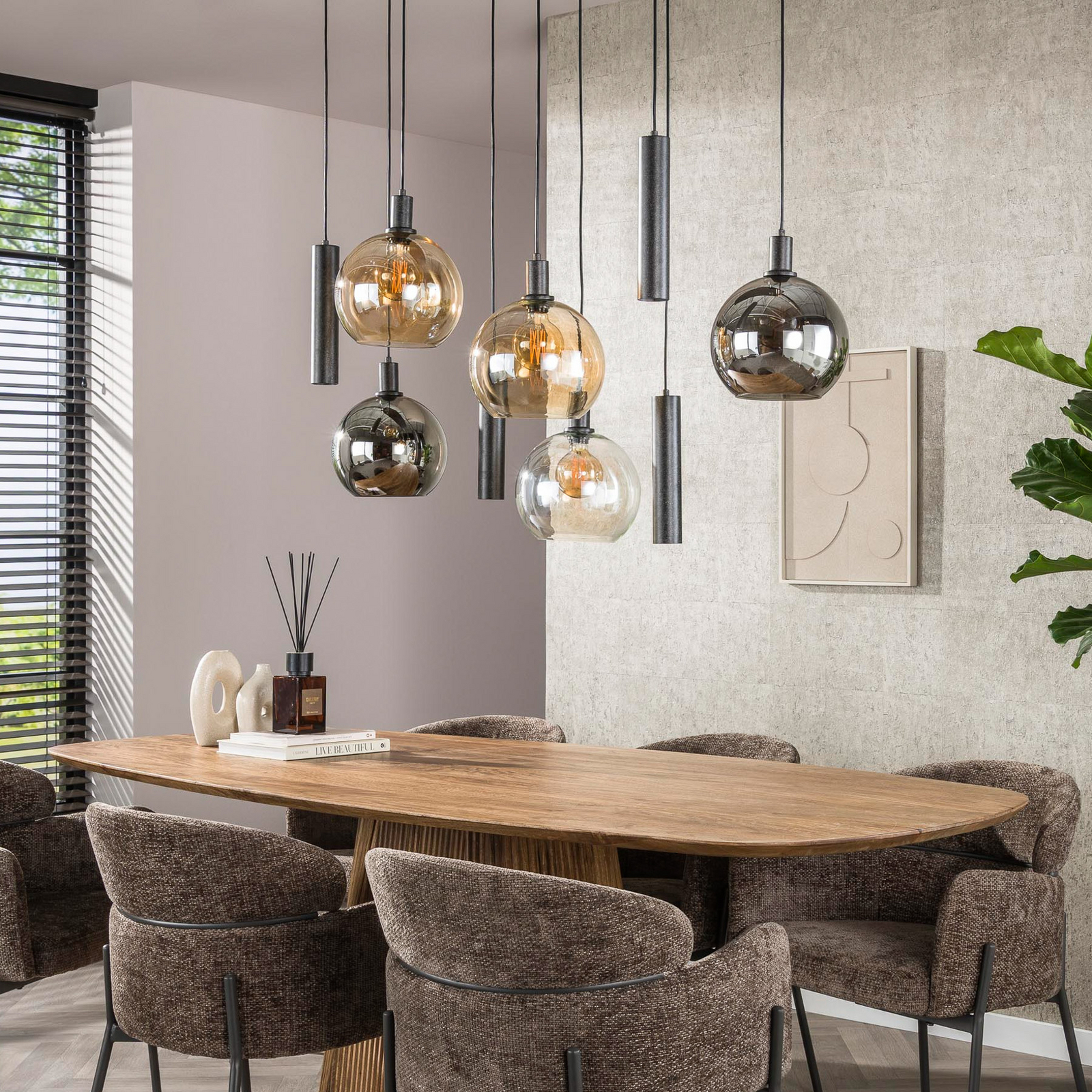 Pendelleuchte Sfera Tricolore, mehrfarbig, 9-flg., E27/GU10 Pendelleuchte Sfera Tricolore, mehrfarbig, 9-flg., E27/GU10