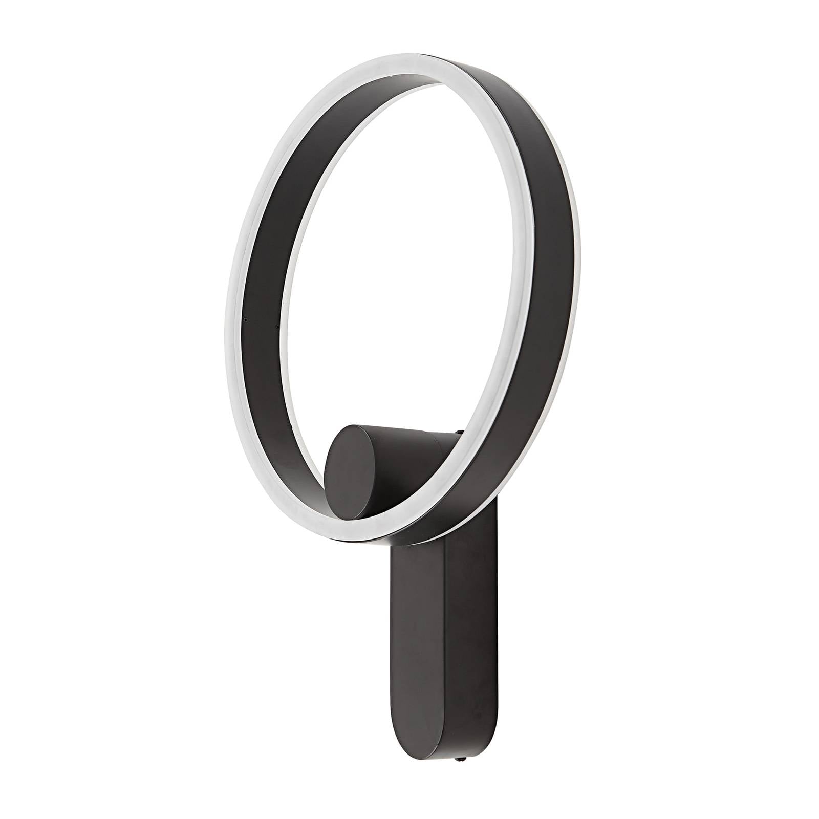 Lucande LED-Wandlampe Yekta, direkt, schwarz, dimmbar