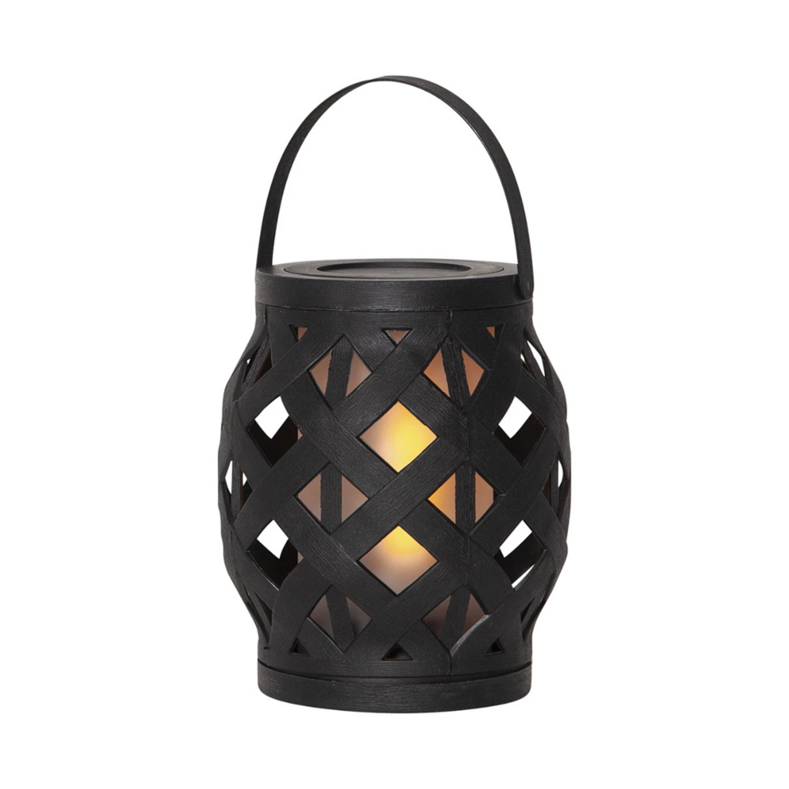 LED-Laterne Flame Lantern, schwarz, Höhe 16 cm