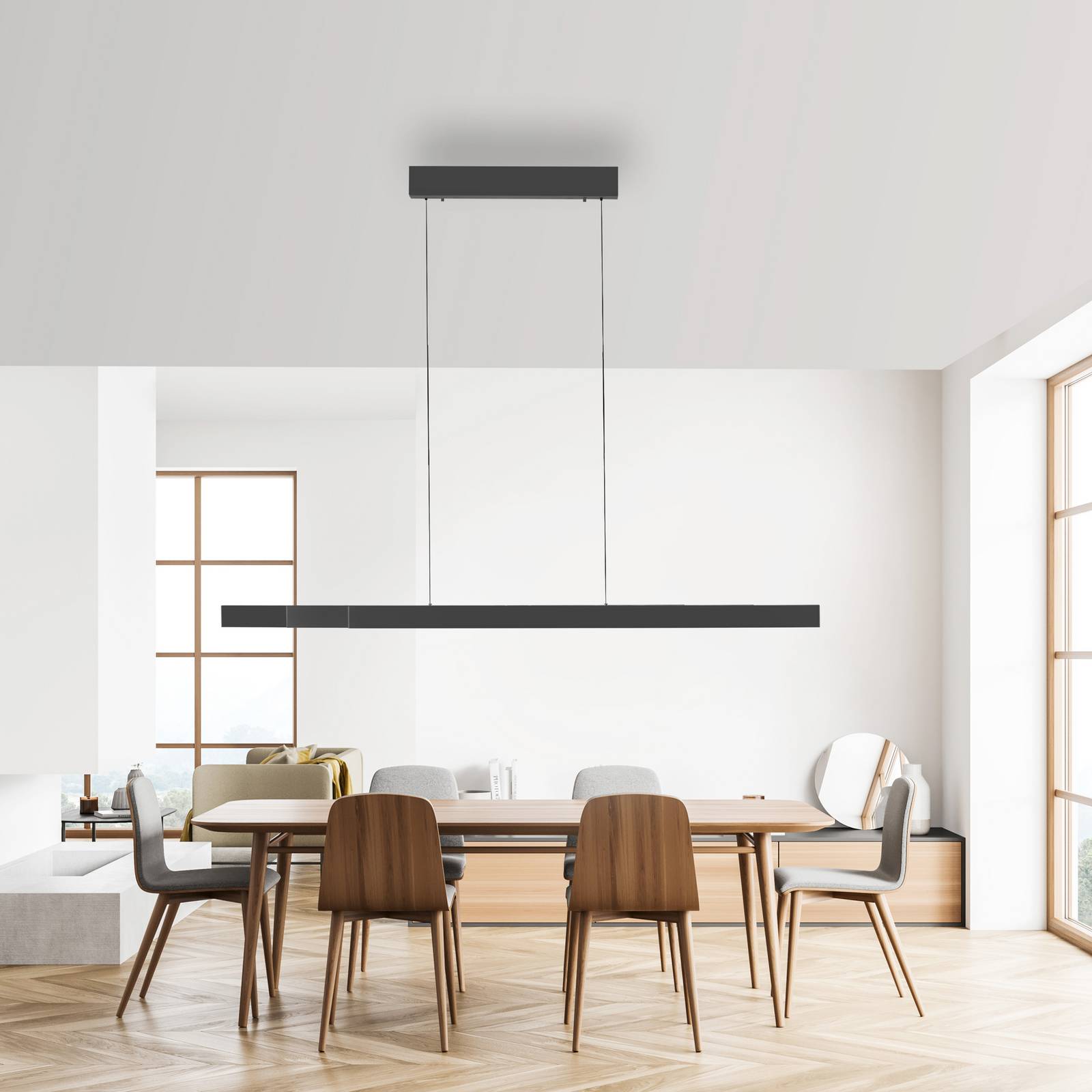 Paul Neuhaus LED-Hängelampe Adriana Square, grau, up/down günstig online kaufen