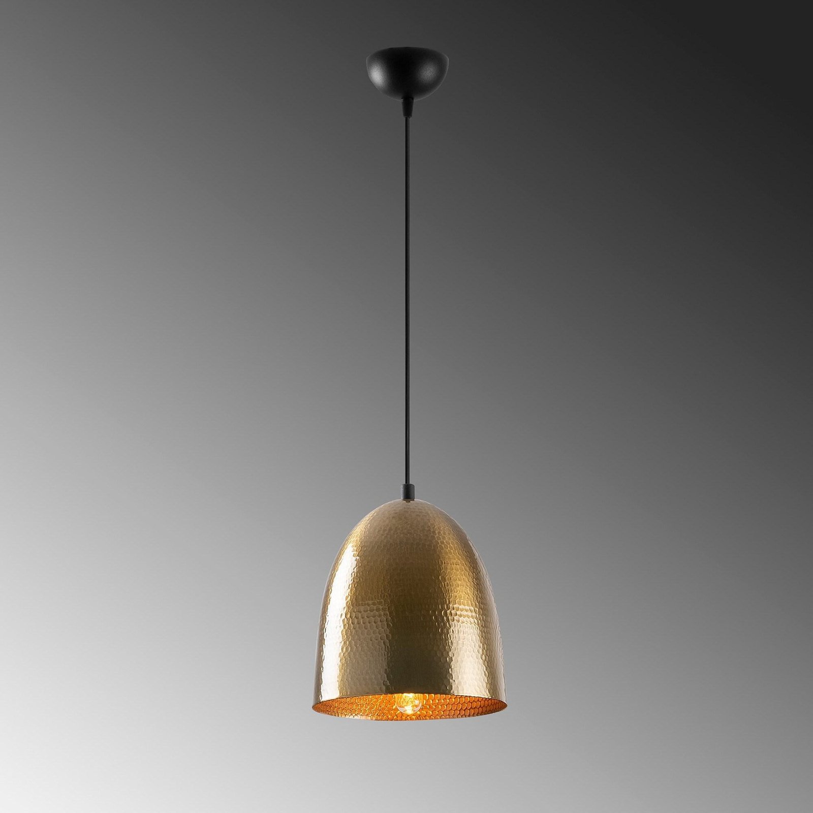 Tattoo 2372 pendant light, antique gold, metal, Ø 20 cm