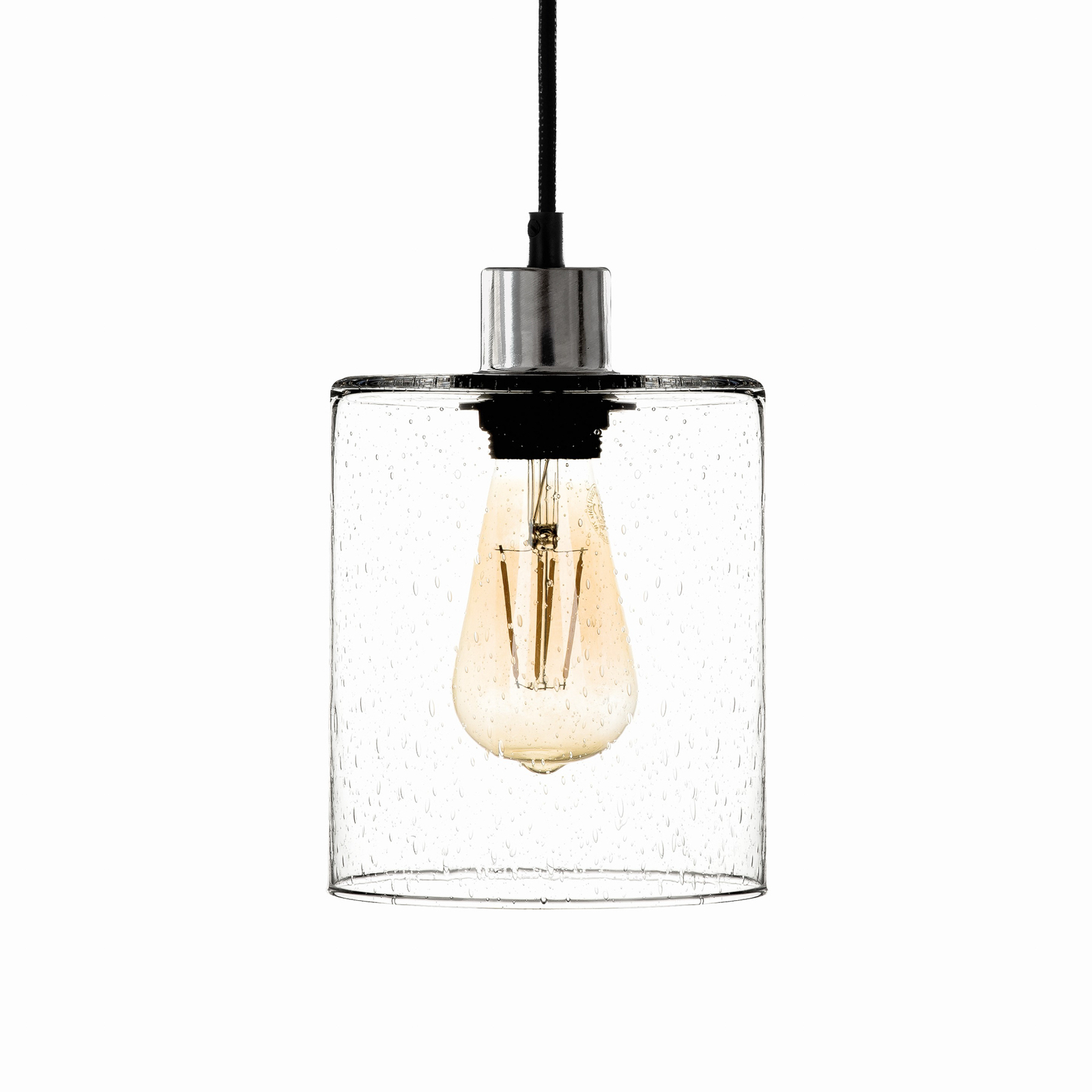 Lampă suspendată Soda cu abajur din sticlă transparentă Ø 15cm
