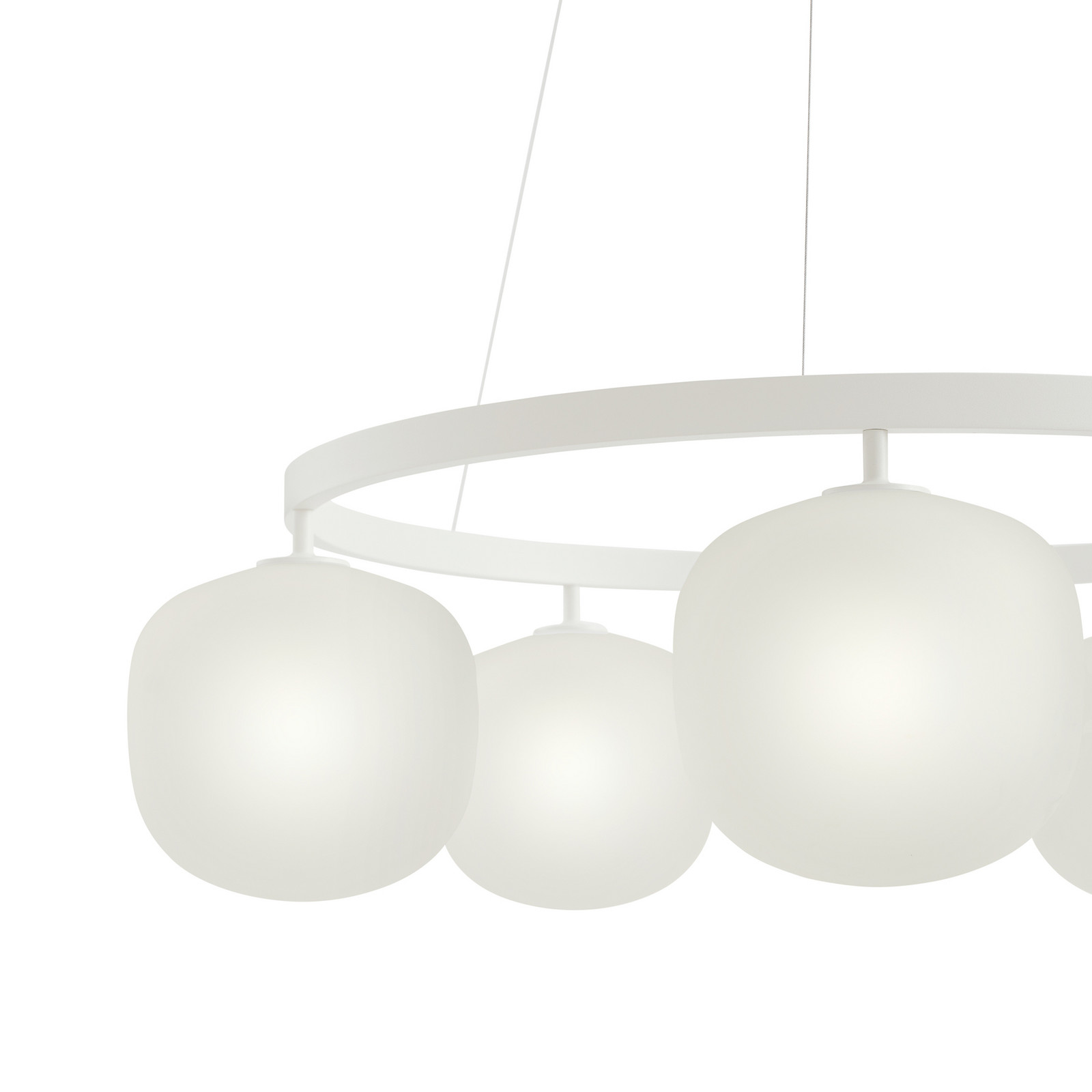 Chandelier Hängeleuchte weiß Glas Ø 80 cm G9 Muuto - Wohnzimmer - Design - Mehrflammig
