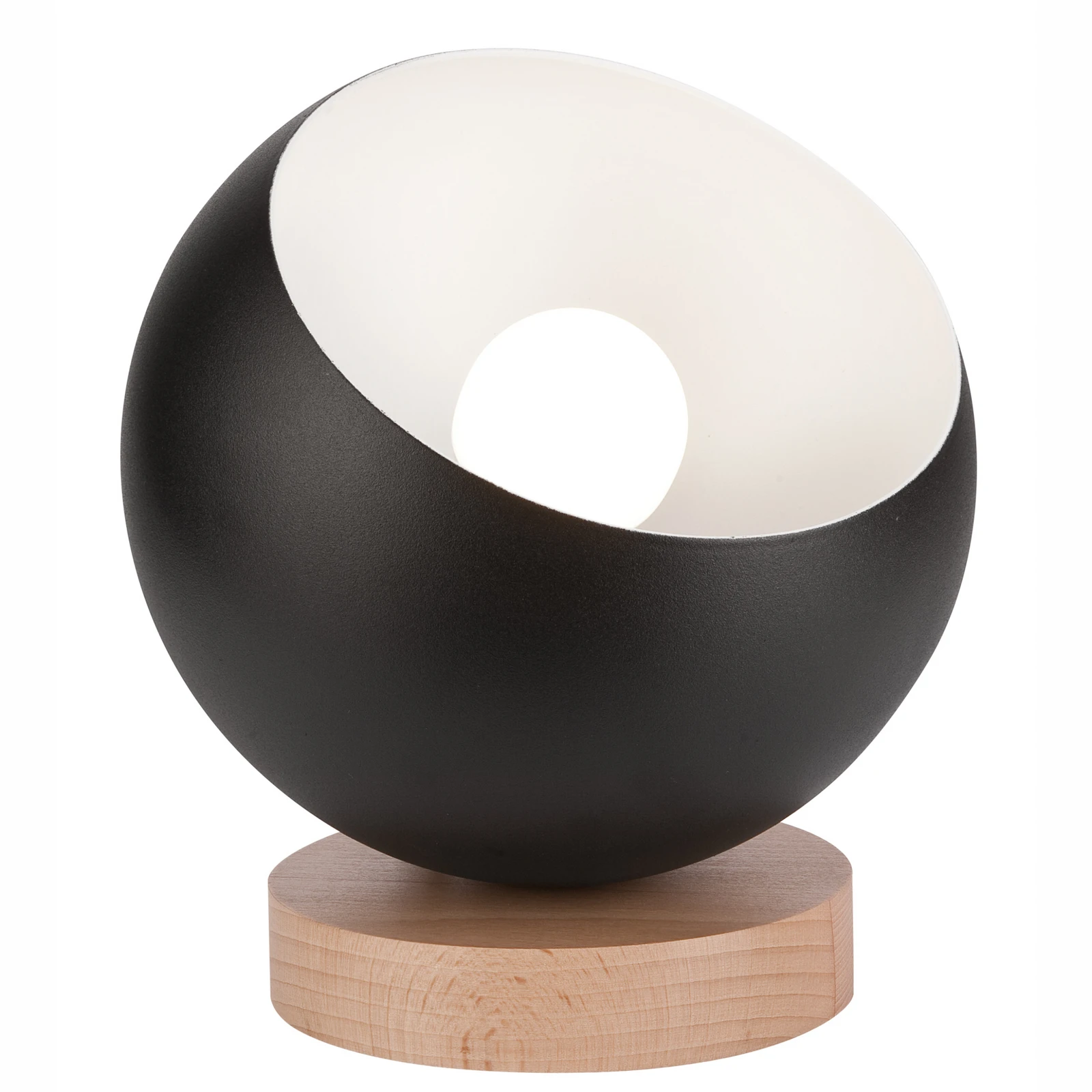 Envostar Arvid lampe à poser bois, abat-jour noir
