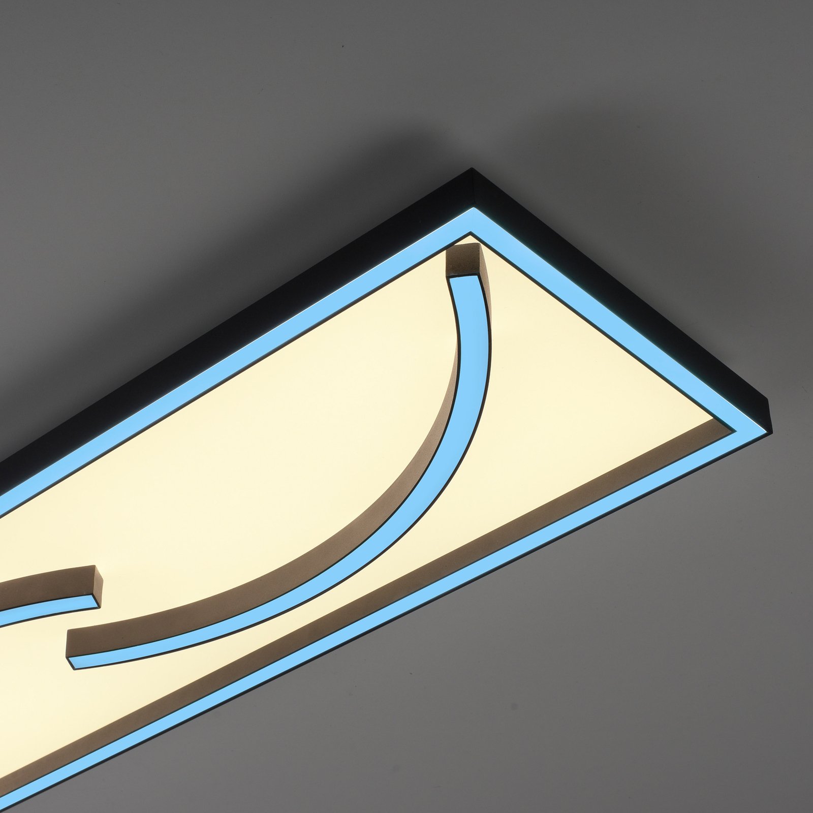 LED plafondlamp Serpent, dimbaar, RGBW, rechthoek