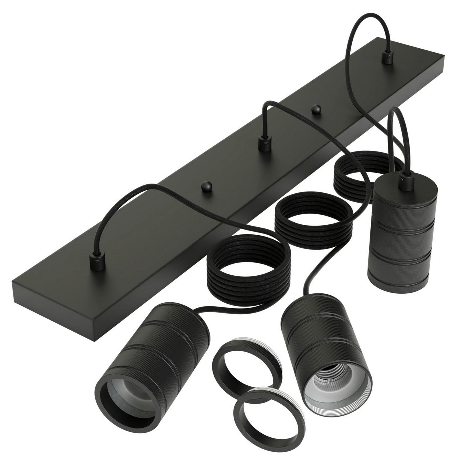 Calex Retro lampă unghiulară 3 becuri negru