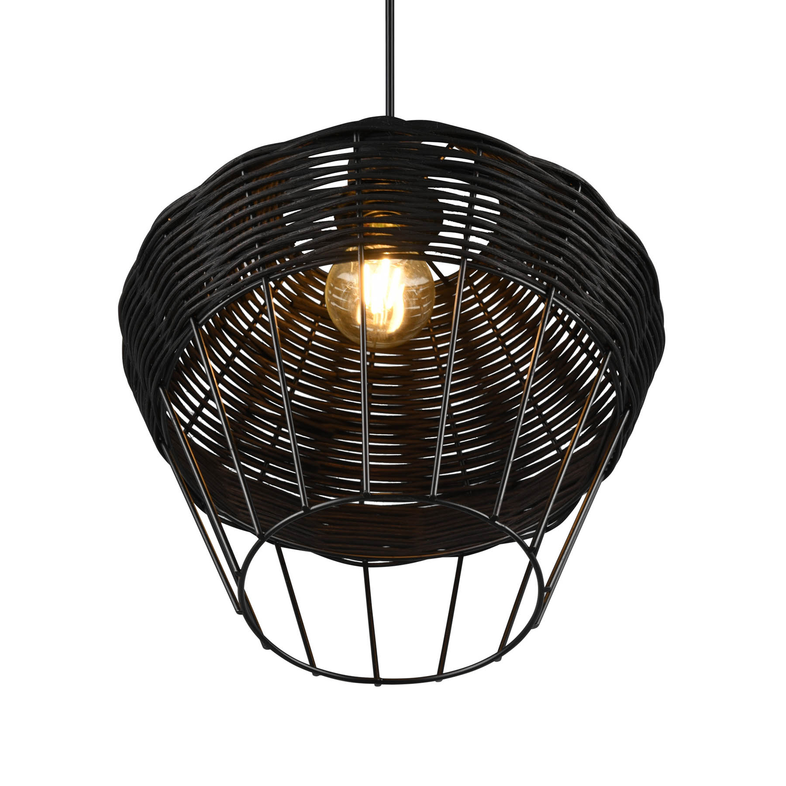 Viseća lampa Borka, jedna žarulja, Ø 30 cm, crna
