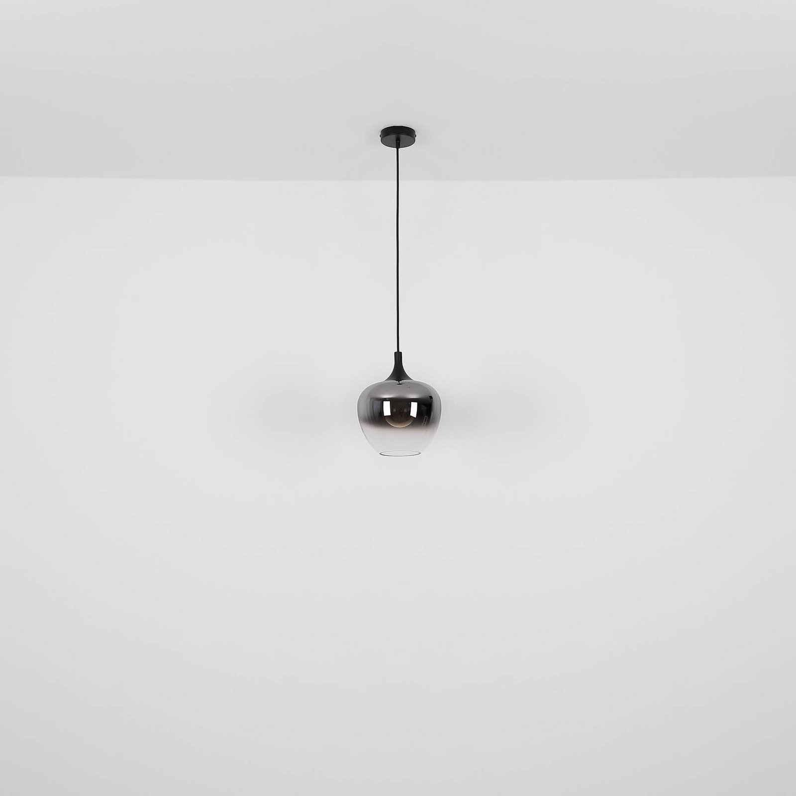 Lampa wisząca Maxy, długość 86 cm, dymny szary, szkło, 6-punktowa.