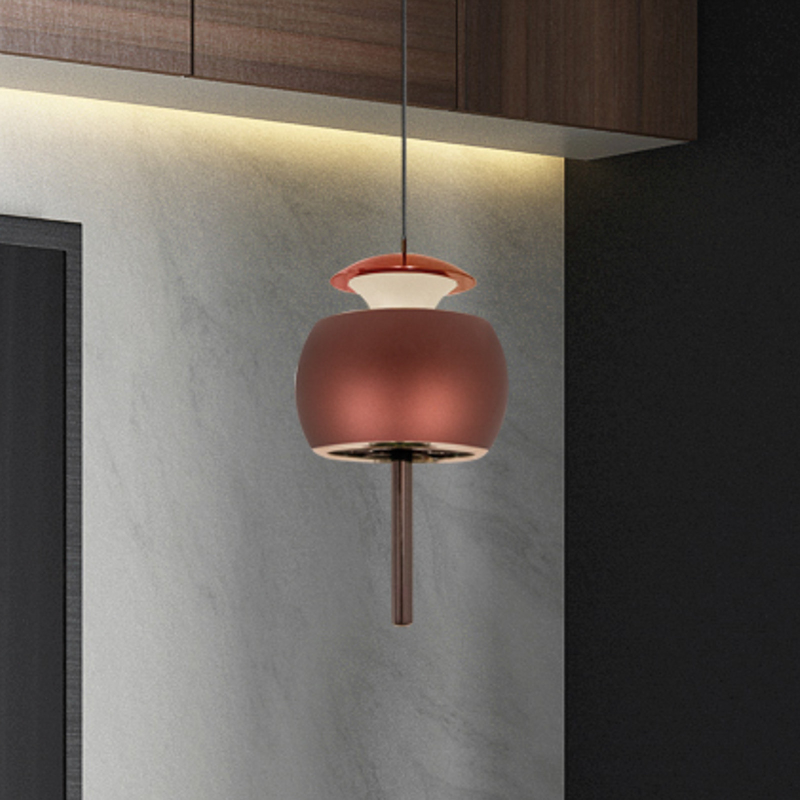 Mantra Iluminación LED viseća lampa Roller, kava, podesiva po visini, potezna šipka - Dnevni boravak/blagovaonica - kava smeđa - Aluminij