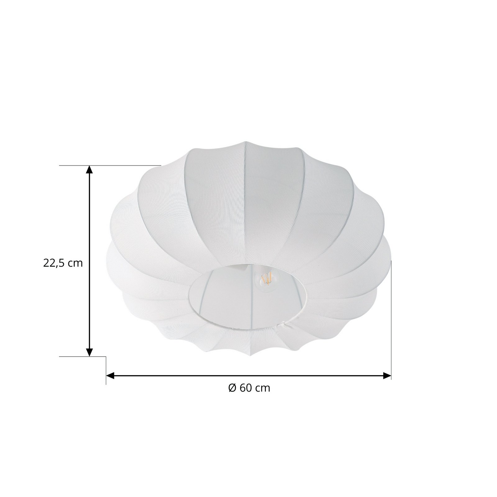 Lindby laevalgusti Helin, valge, Ø 60 cm, tekstiil, 3 x E27
