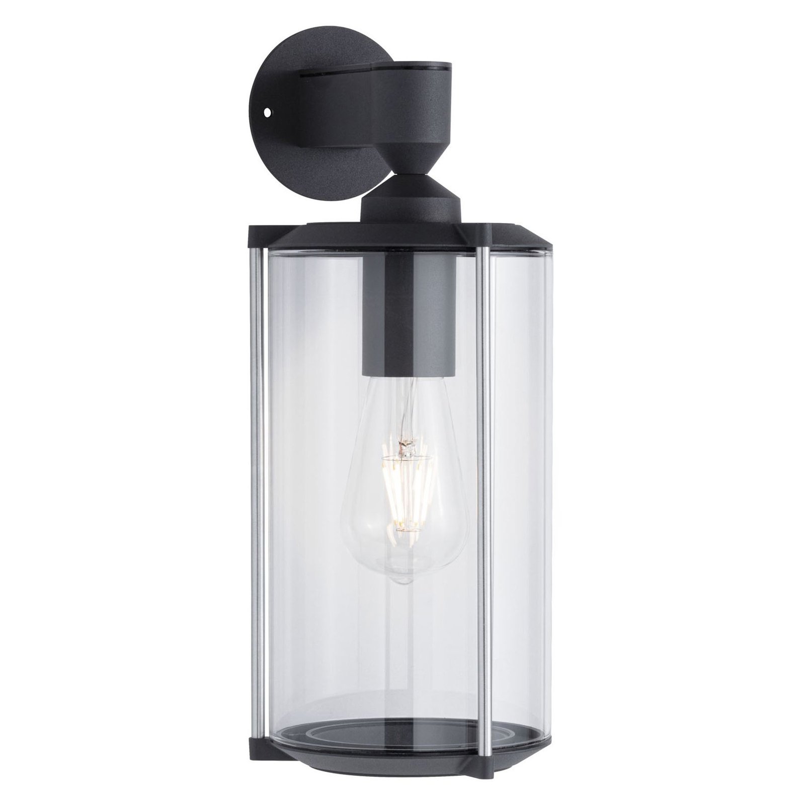 Paulmann Classic outdoor wall light height 36.5 cm, metal, glass, E27, 60 W, energy efficiency: A++, H: 36.5 cm