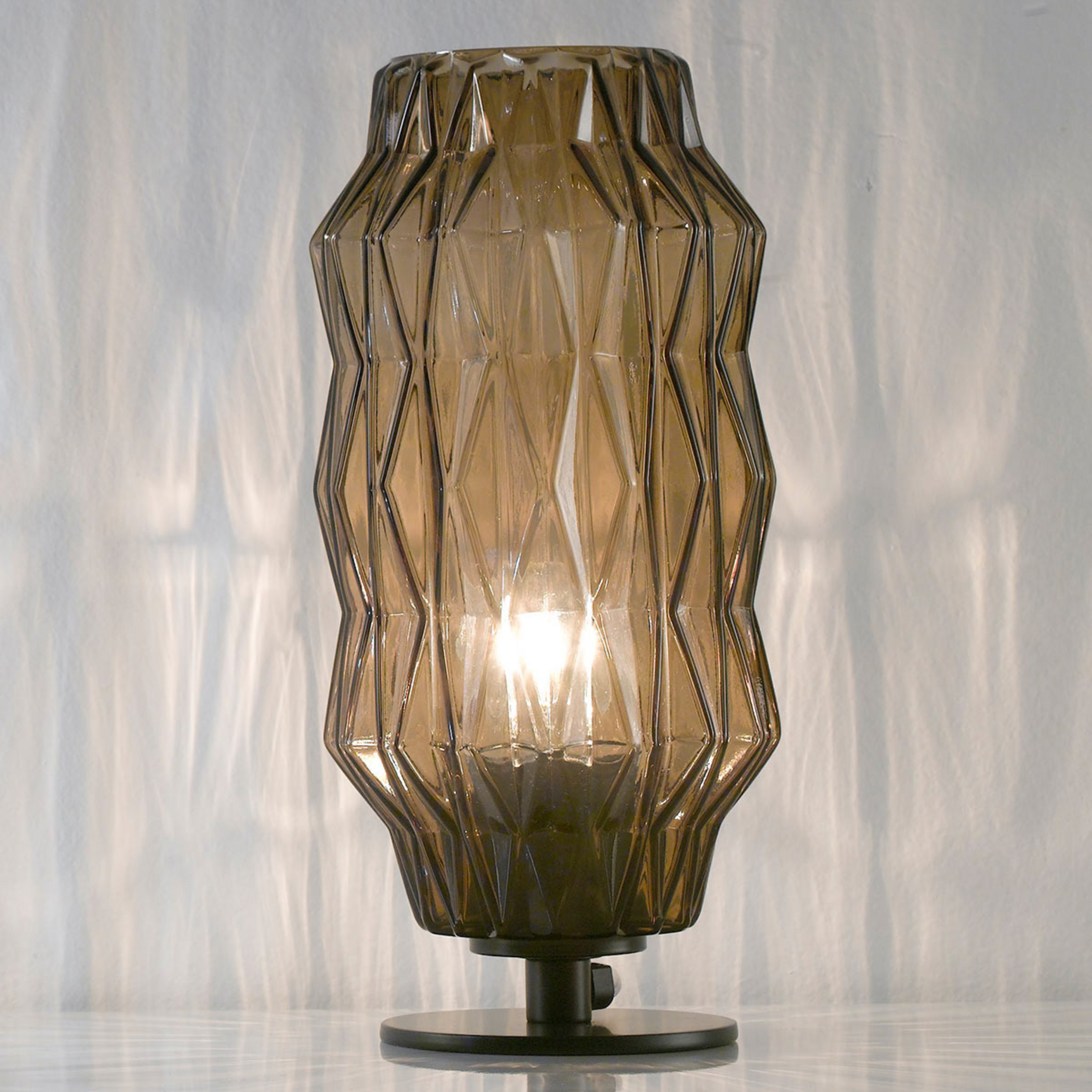 Lampe à poser Origami, gris-brun