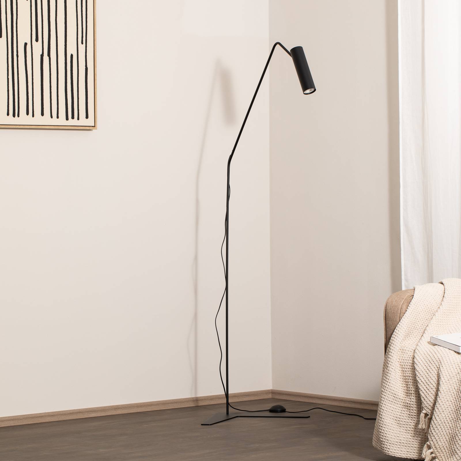 Stehlampe Eye Super mit beweglichem Kopf, schwarz günstig online kaufen