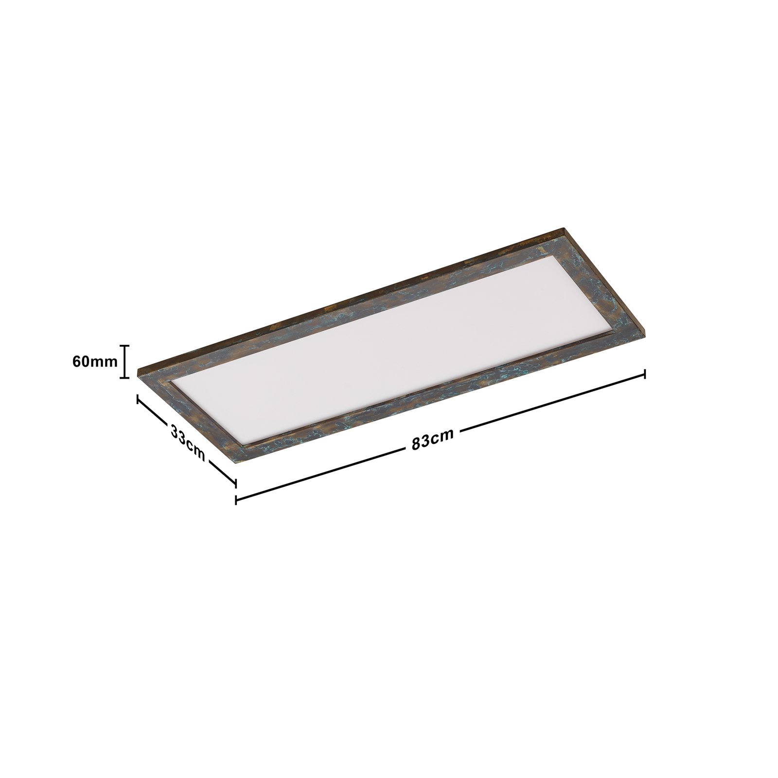 Quitani Aurinor LED-panel, guldfarvet patina, 86 cm