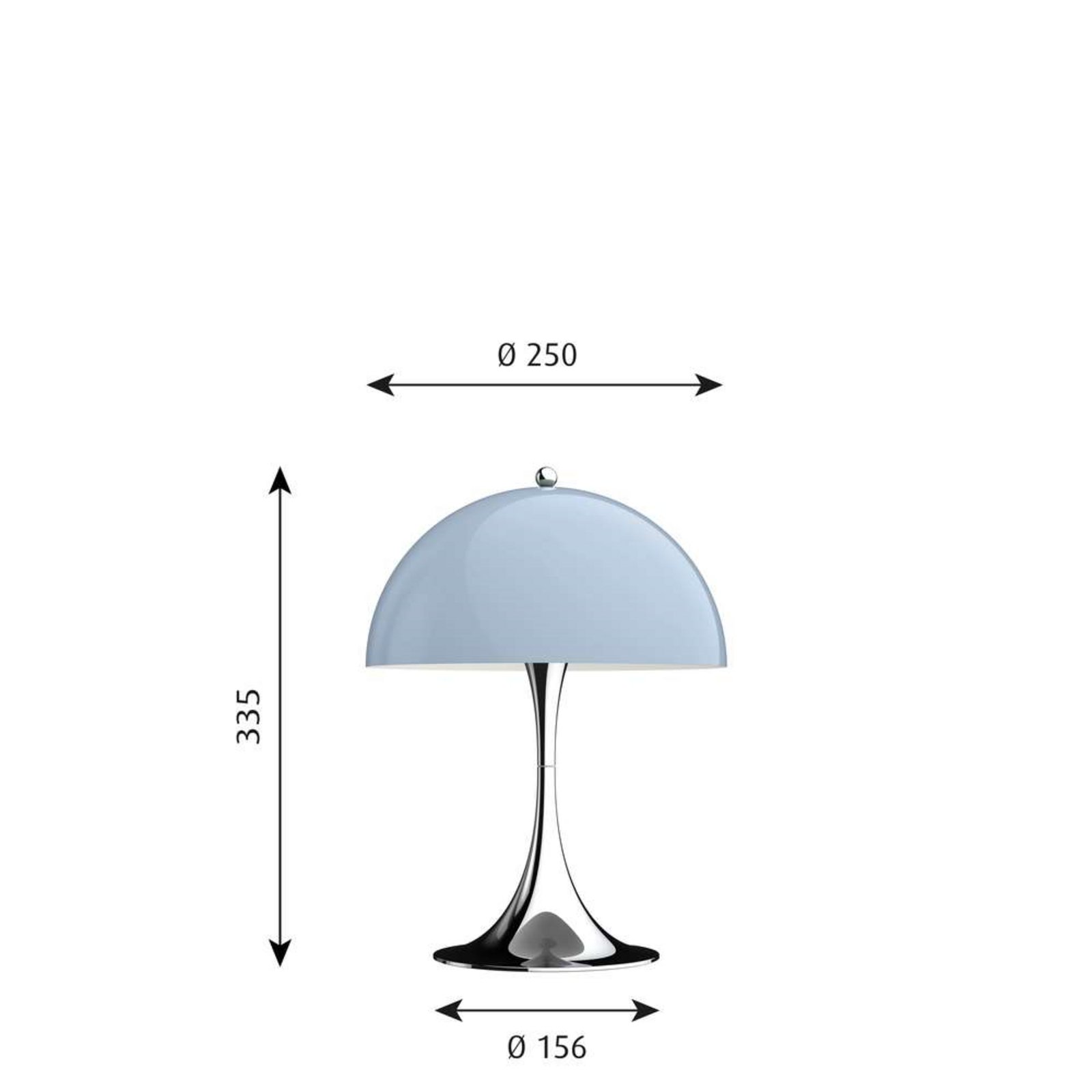 Panthella 250 Lampă de Masă Grey/Opal - Louis Poulsen