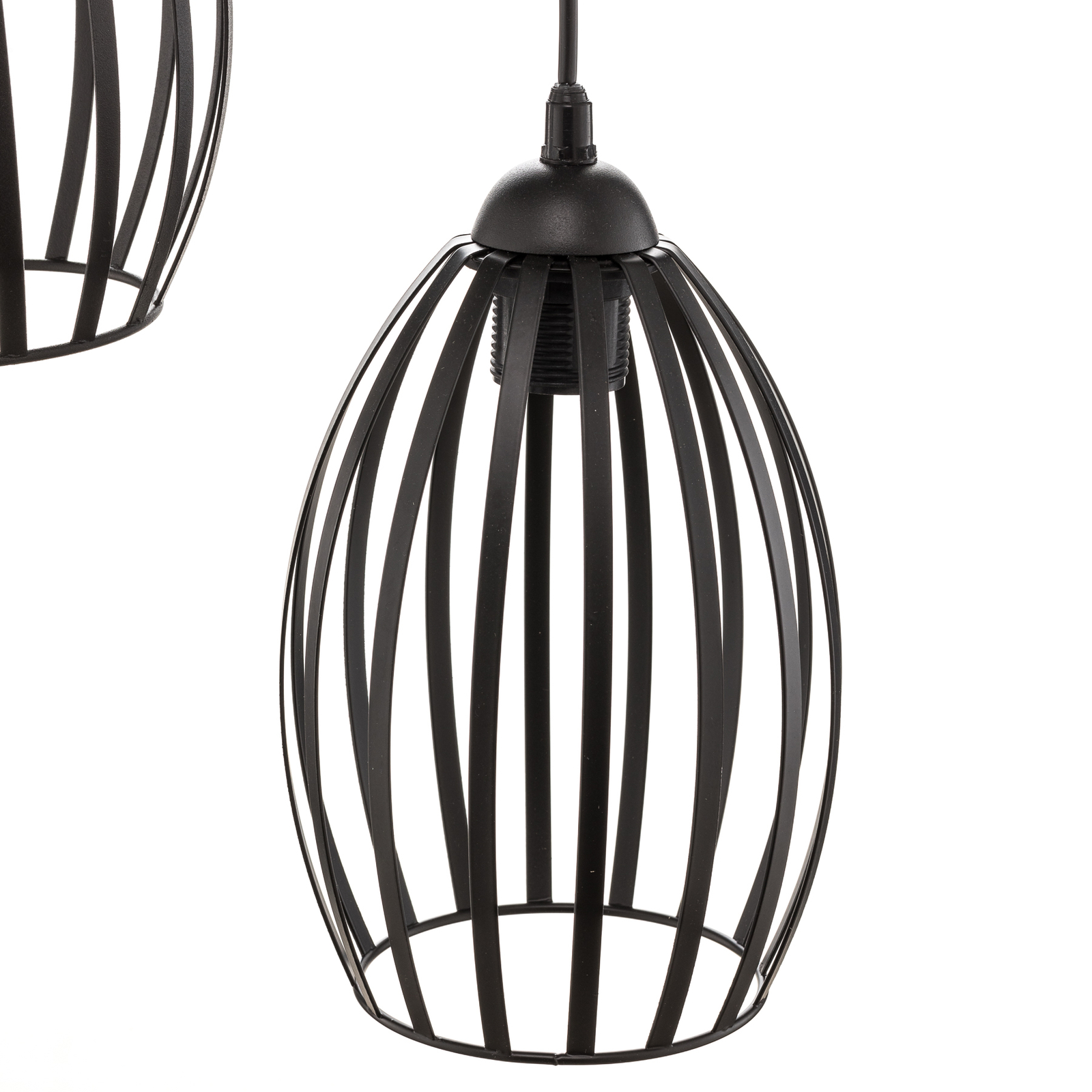 Dali pendant light in black, 3-bulb round