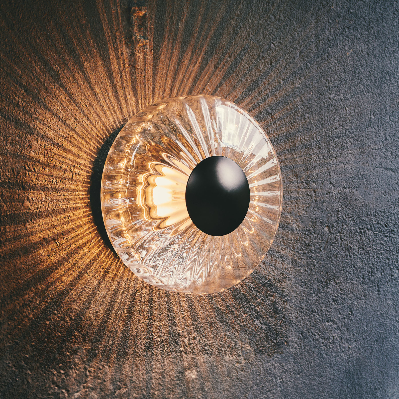 LED външно стенно осветление New Wave Optic, стъкло, Ø 26 cm, IP65
