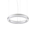 IDEAL LUX LED piekaramā lampa Crown, Ø 40 cm, balta, metāla