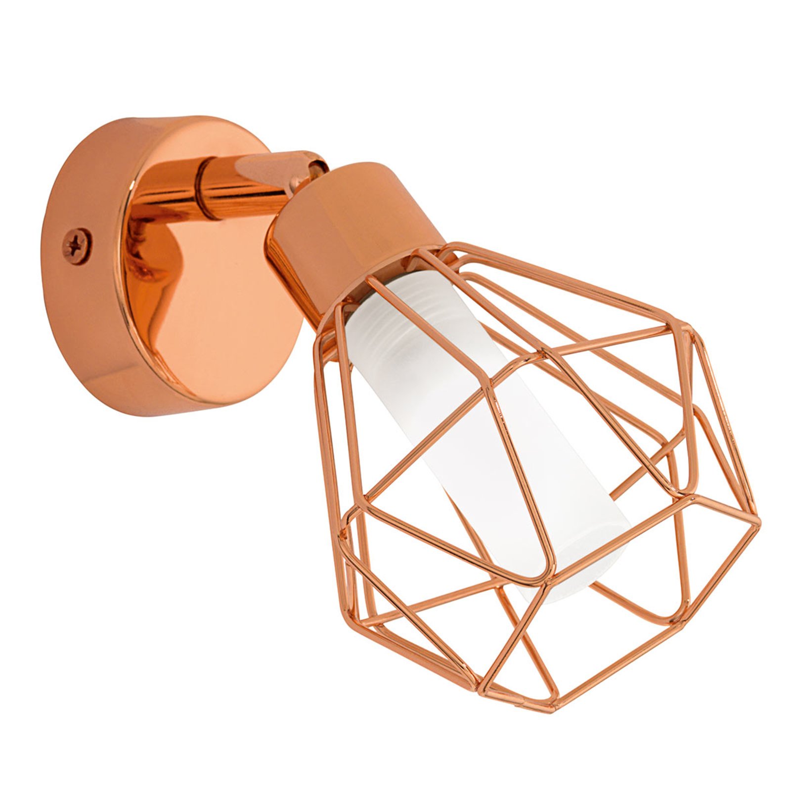 Copper-coloured Zapata LED wall light, cage look