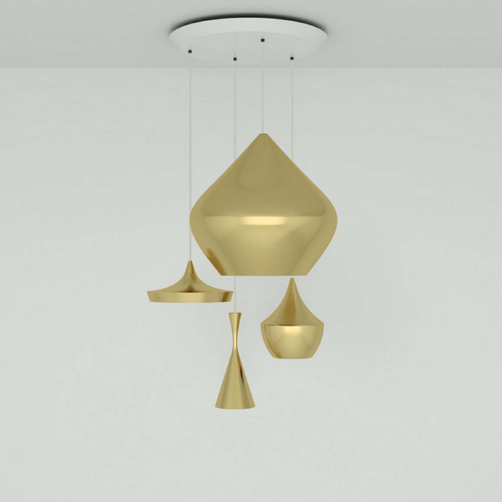 Tom Dixon LED závěsné světlo Beat System round, mosazná barva