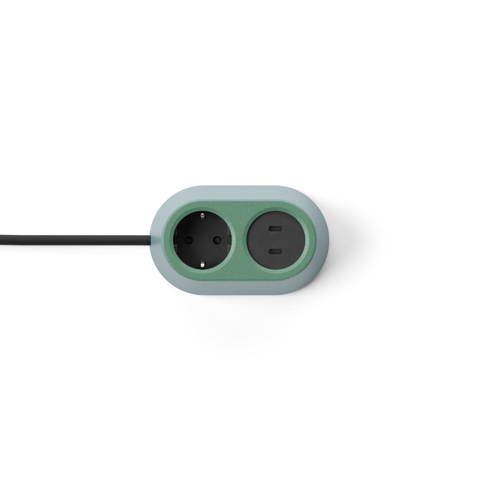 Prise NOMAD BLOCK verte 1x type F + USB - Forming Function Prise NOMAD BLOCK verte 1x type F + USB - Forming Function