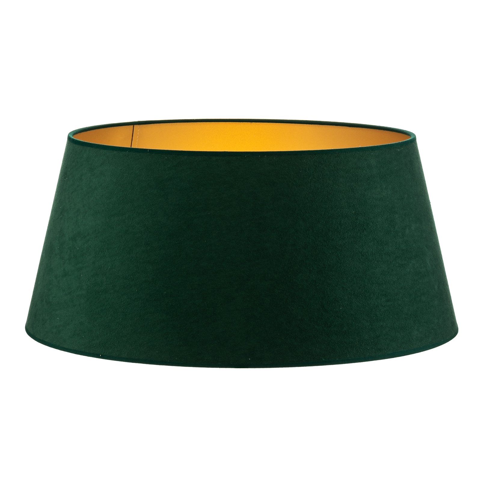 Cone lampeskærm, højde 25,5 cm, mørkegrøn/guld