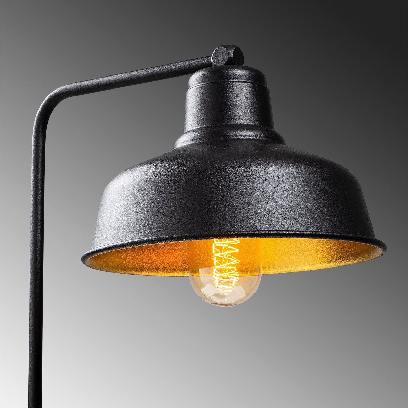 Berceste 181BLACK-ML stolová lampa, čierny kov Výška 55 cm