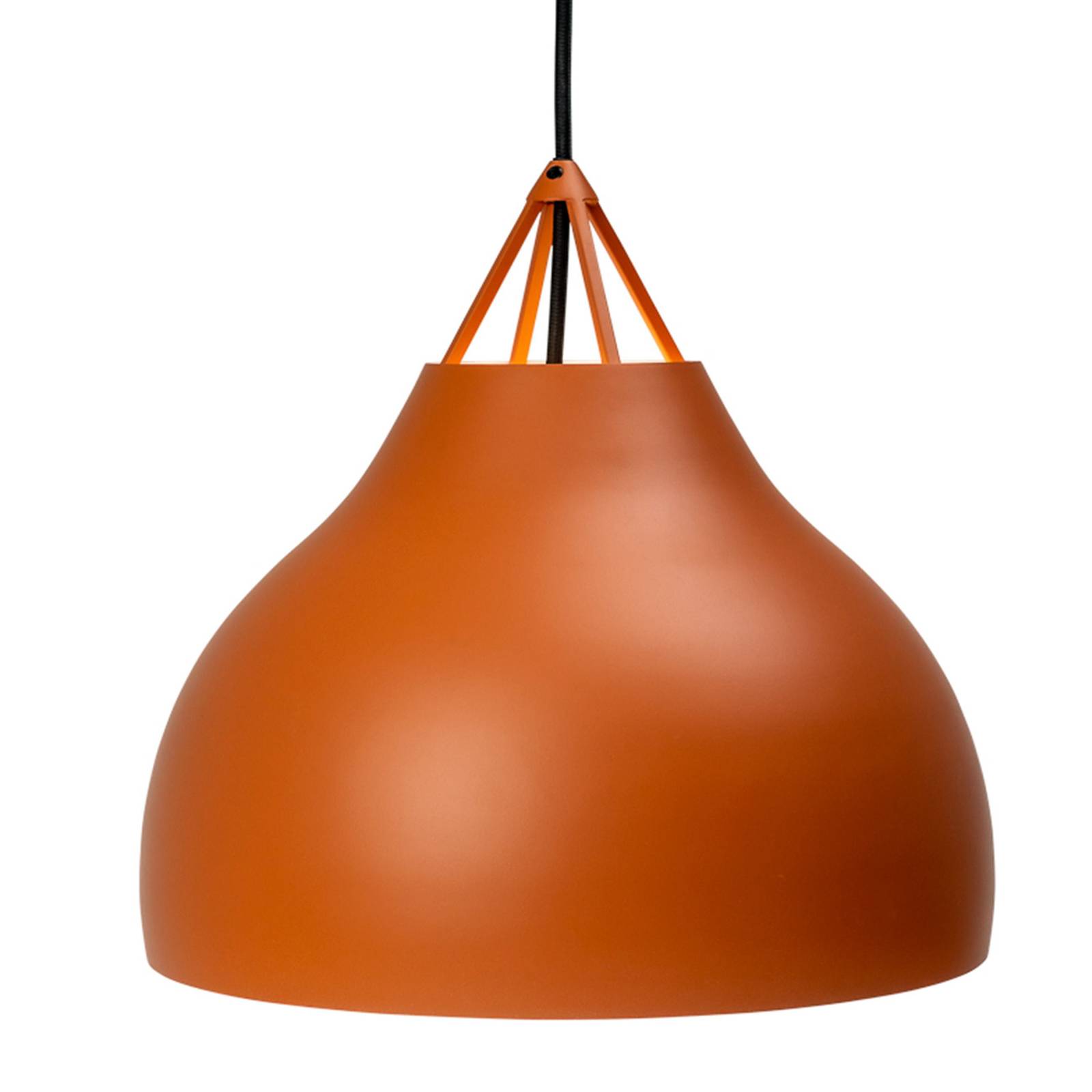 Lampa wisząca Dyberg Larsen Pyra, Ø 29 cm, koniak, metal