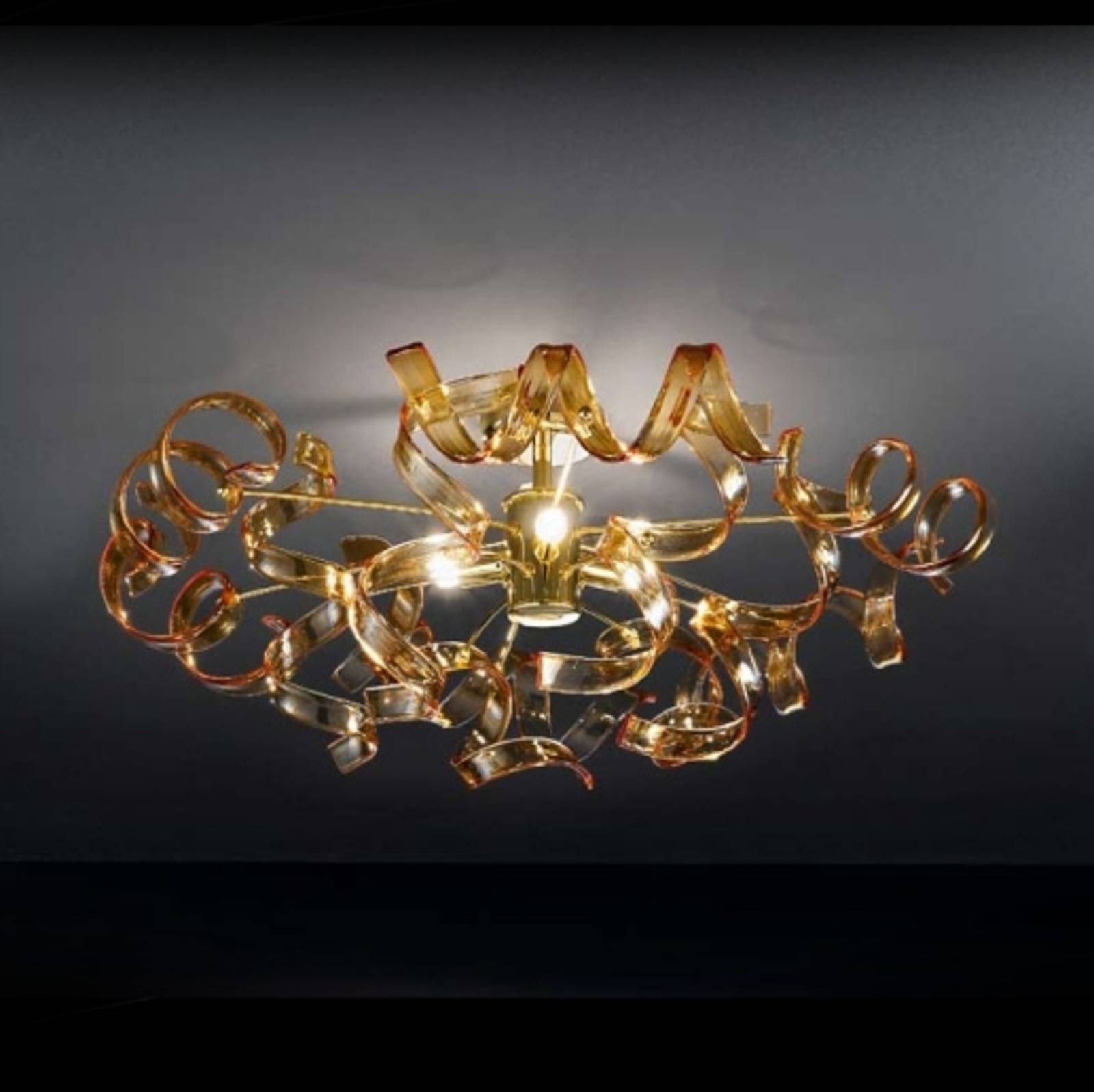 Metallux Ravfarvet loftlampe Amber 60 cm Ø