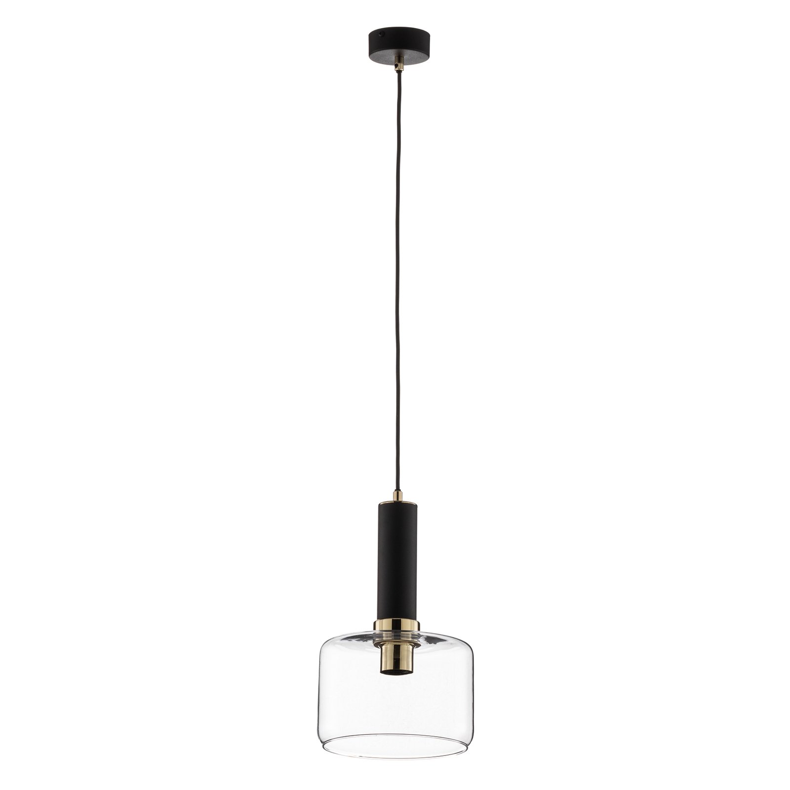 Hanglamp Viva, helder/zwart/messing, 1-lamp