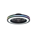 LED plafondventilator voor gamers, zwart, DC, stil, CCT RGB - Mantra