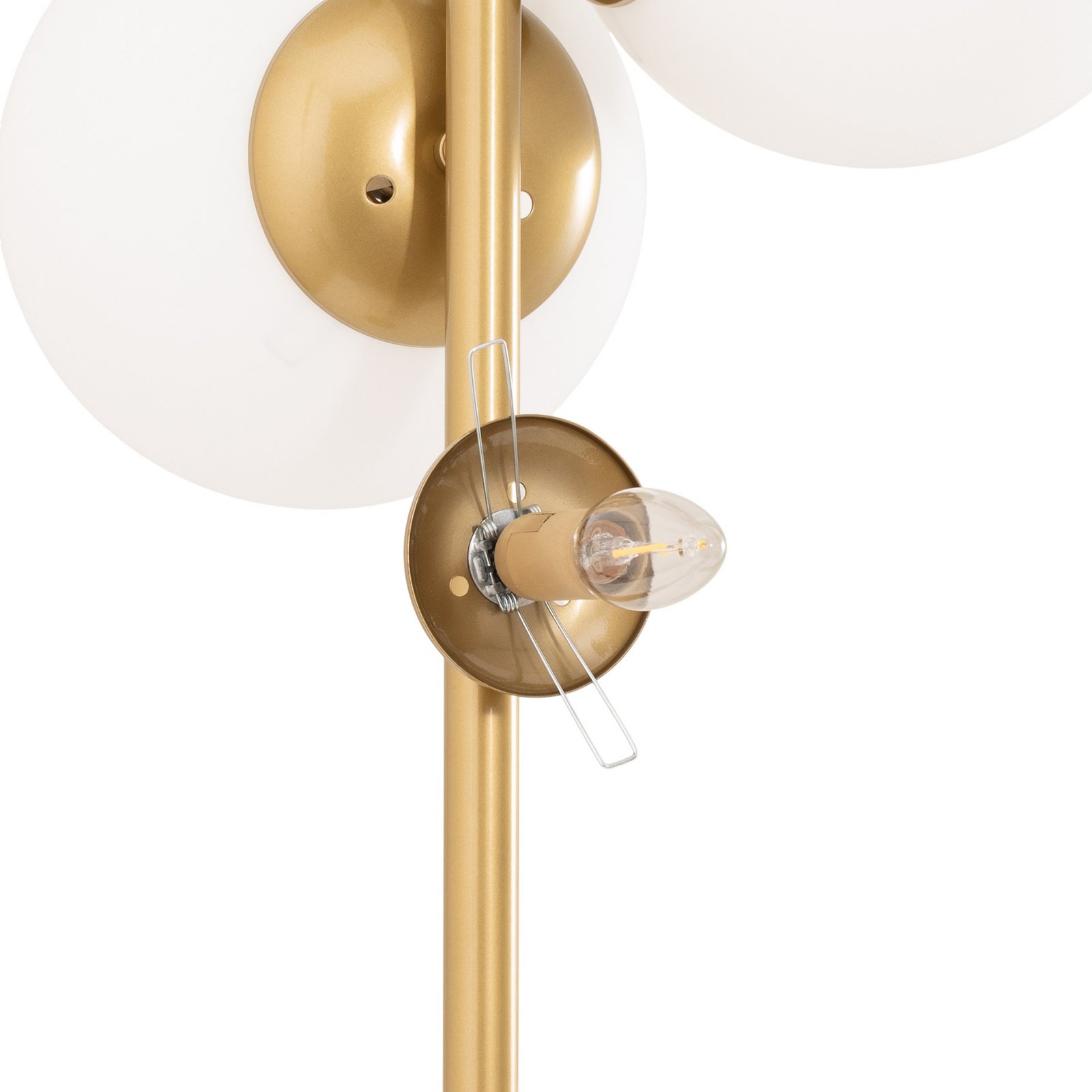 Gulvlampe Fazli, guld, glas/metal, højde 162 cm, E14 Gulvlampe Fazli, guld, glas/metal, højde 162 cm, E14