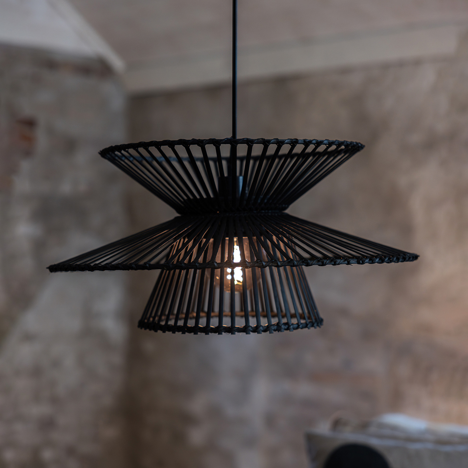 Hängelampe Duplici, Bambus, Ø 57 cm, E27