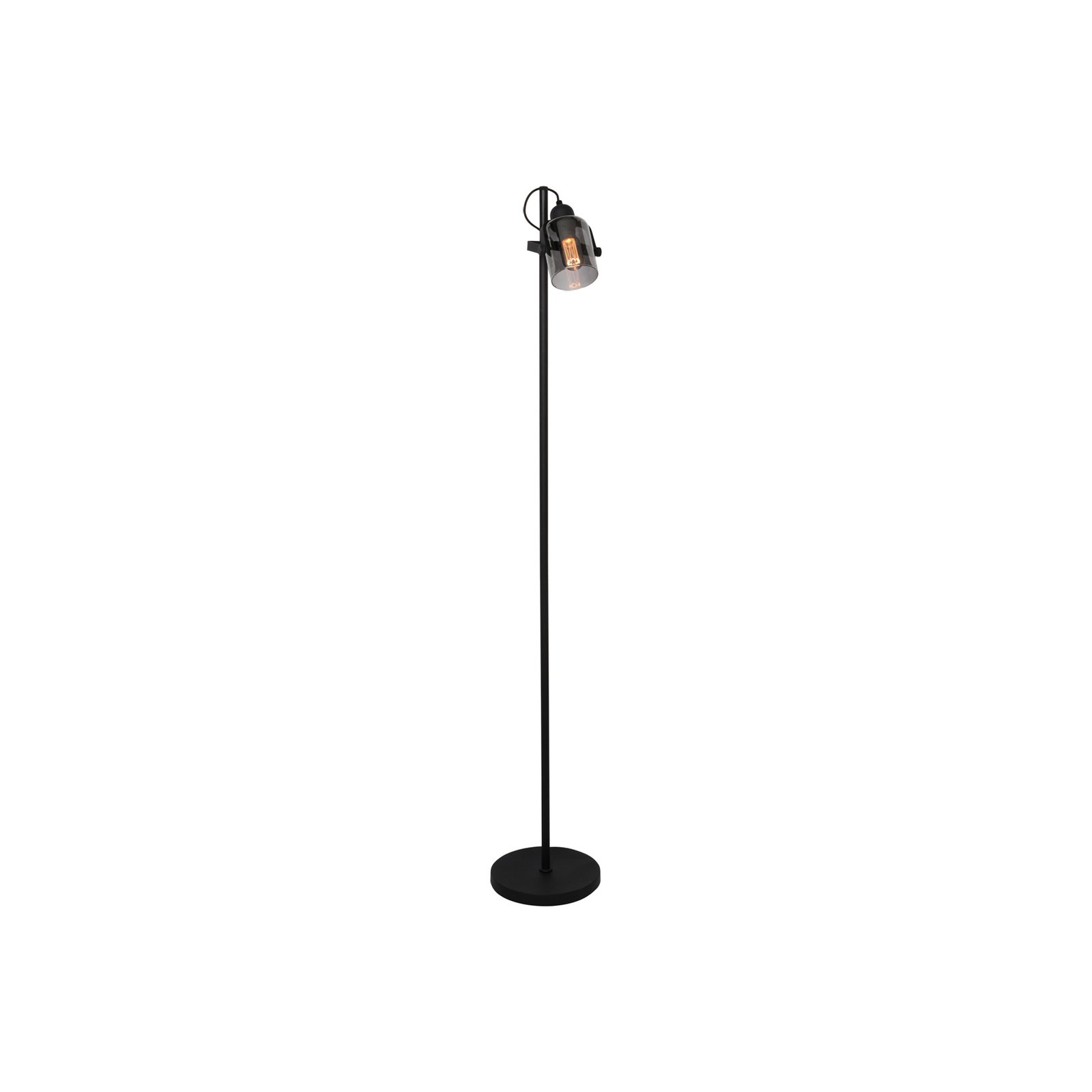 Lámpara de pie Fumoso, altura 143 cm, negro/gris humo
