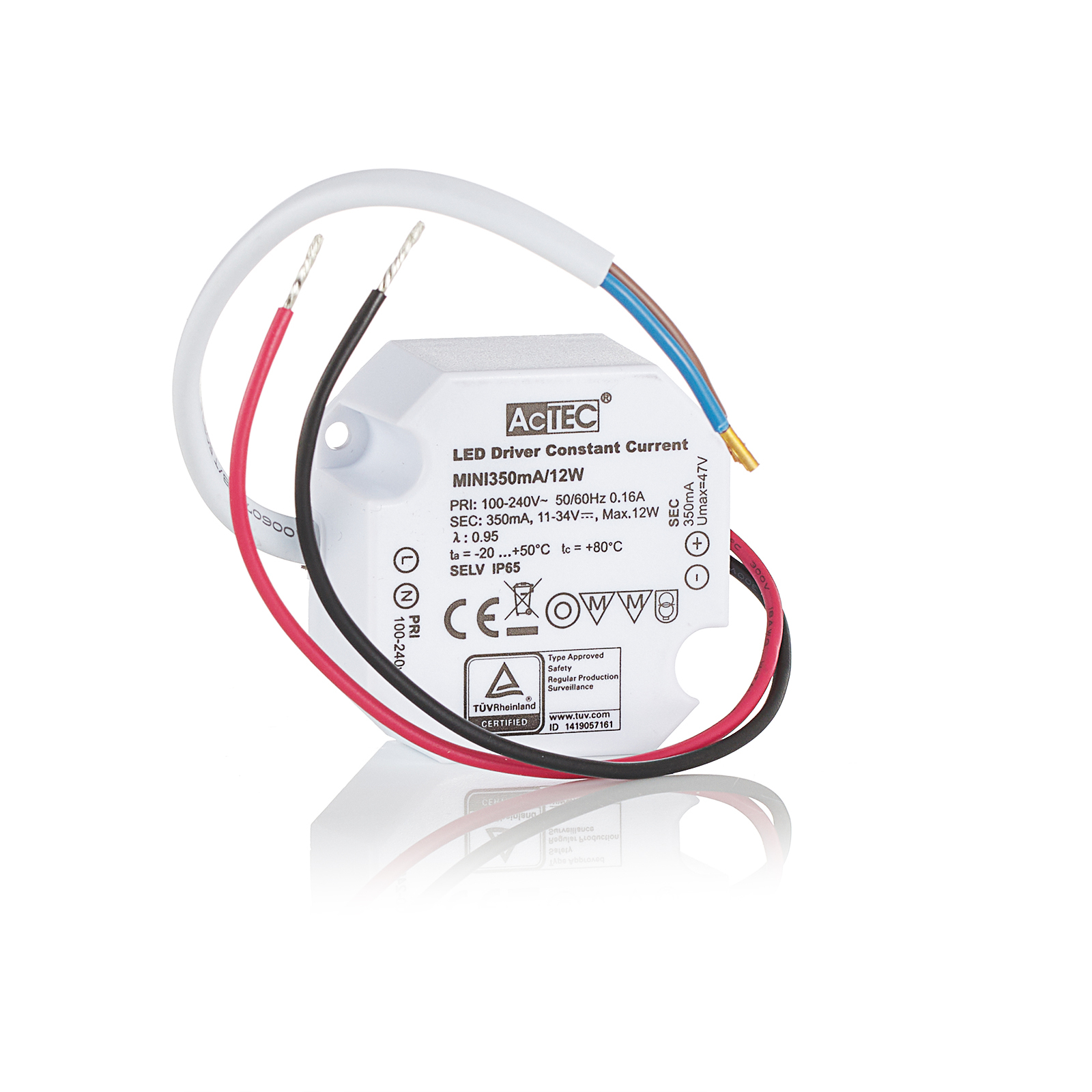 AcTEC Mini LED-Treiber CC 350mA, 12W, IP65