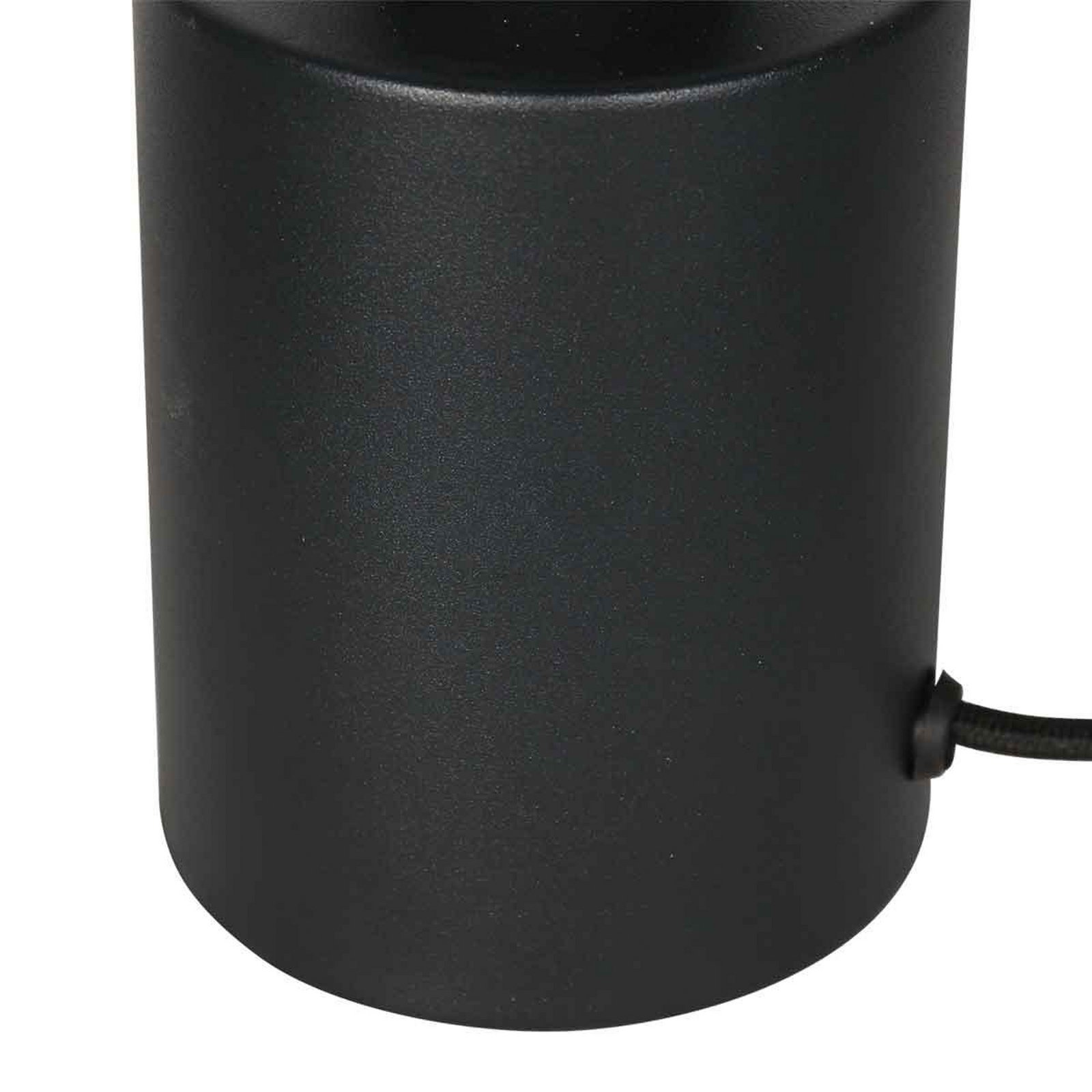 Bloeba table lamp, black/natural, metal, wood, E27