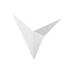 Aplique Bird 3202, diseño triangular, blanco