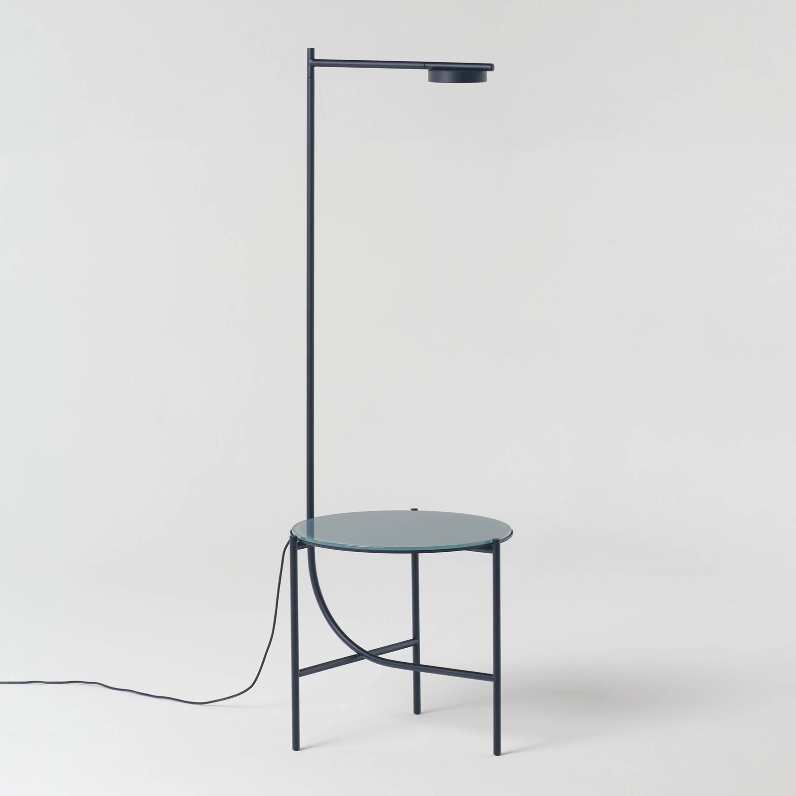 GRUPA Igram LED floor lamp steel table top glass