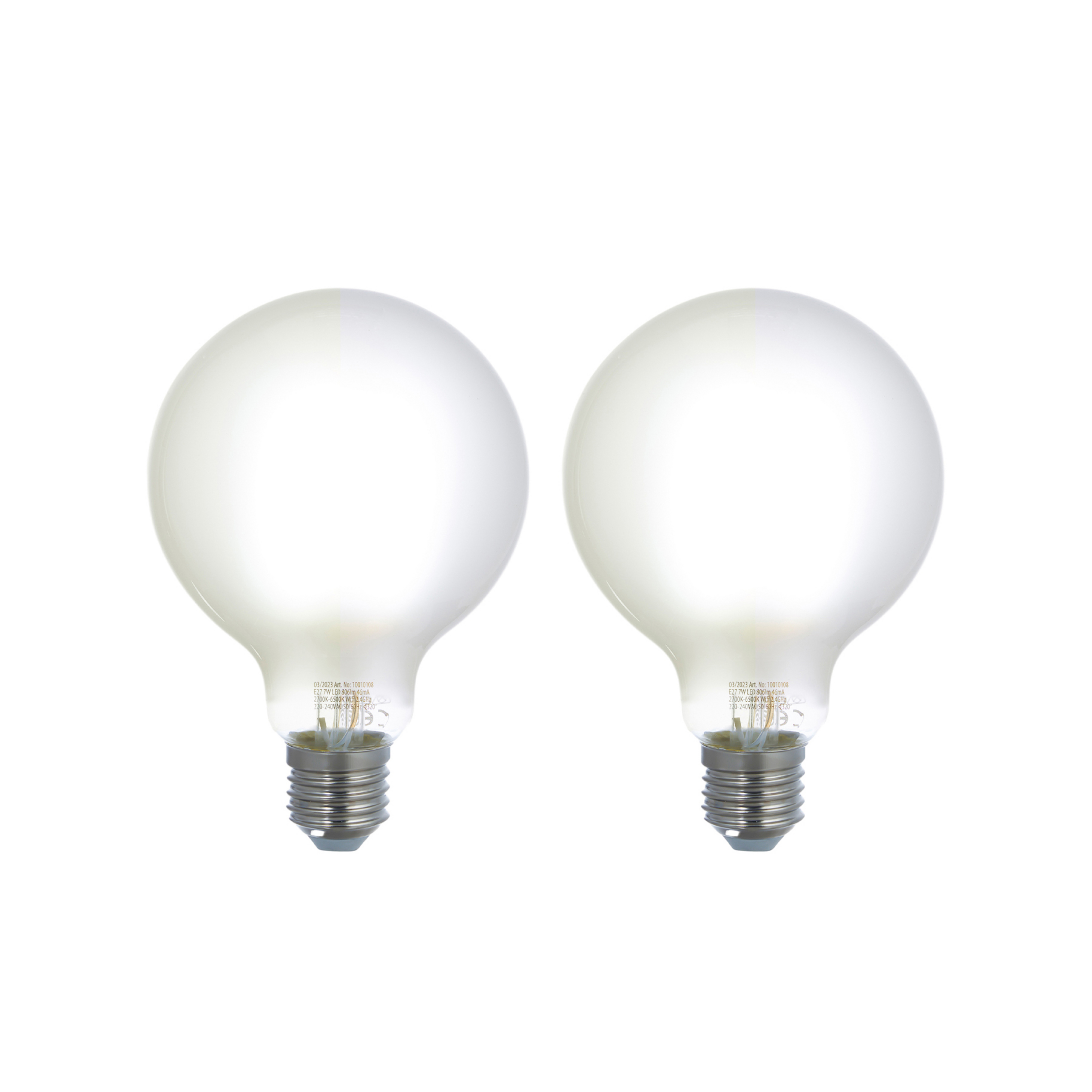 LUUMR Smart LED žarnica komplet 2 E27 G95 7W mat Tuya