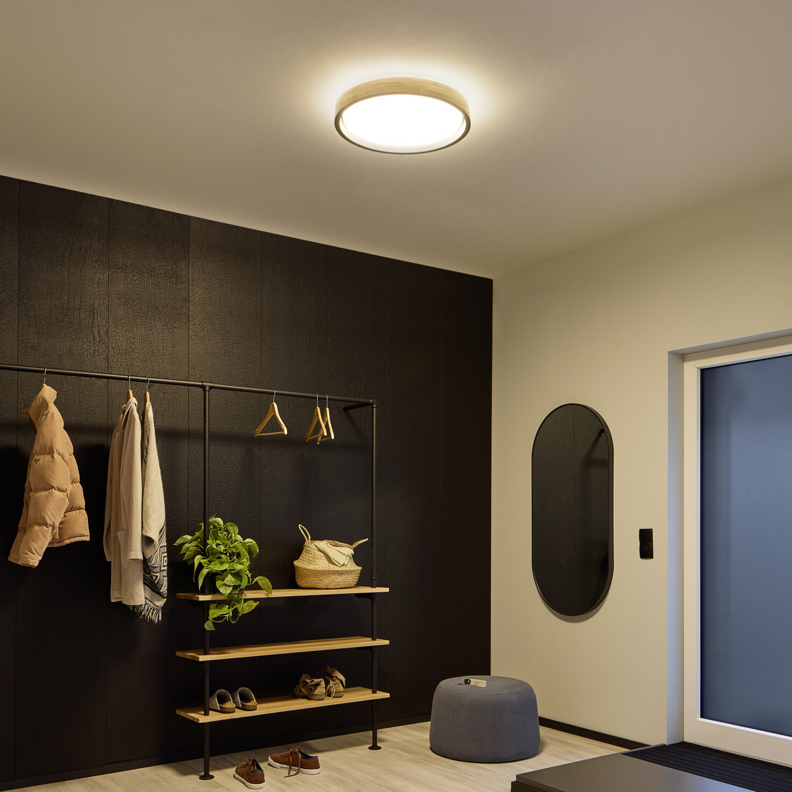 Φωτιστικό οροφής LED OSRAM ORBIS MARIANO ξύλο/μαύρο Ø 51 cm με ρυθμιστή έντασης Φωτιστικό οροφής LED OSRAM ORBIS MARIANO ξύλο/μαύρο Ø 51 cm με ρυθμιστή έντασης